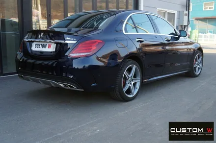 벤츠 C200 AMG 라인 다이아몬드 컷팅 휠 상처 수리 후, 휠 복원 그리고 레드 캘리퍼 도색 작업까지.! / 용인 처인구