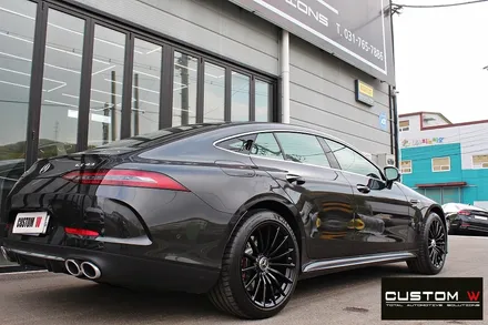 벤츠 GT43 AMG 블랙유광 휠 도색 + 카본 세라믹 골드 캘리퍼 도색 (블랙 차량) / 용인 처인구