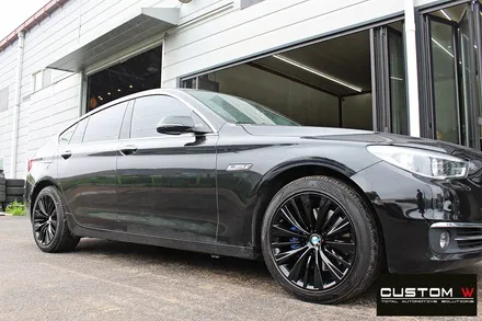BMW 5GT 휠 상처 수리 후 블랙유광 휠도색 + 블루 캘리퍼 도색 / 용인 처인구