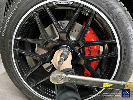 벤츠 G63 AMG G바겐 22인치 블랙 실버 투톤 유광 휠도색 / 용인 처인구