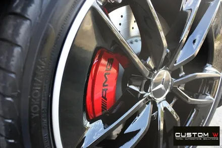 벤츠 E53 AMG 블랙 실버 투톤 유광 휠도색 + 레드 캘리퍼 도색 / 용인 처인구