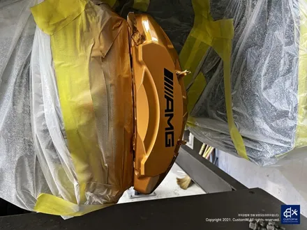 벤츠 A45 AMG 휠수리 후 블랙유광 휠도색 + 카본 세라믹 골드 캘리퍼 도색 / 용인 처인구