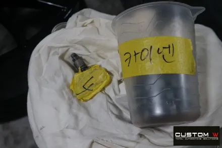 포르쉐 신형 3세대 카이엔 휠 상처 수리 후, 블랙 유광 휠도색 그리고 레드 캘리퍼 도색 작업 까지.! 커스텀W / 용인 처인구