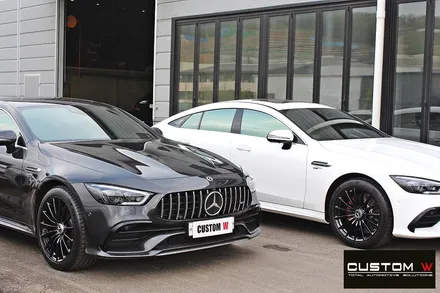 벤츠 GT43 AMG 블랙유광 휠 도색 + 카본 세라믹 골드 캘리퍼 도색 (블랙 차량) / 용인 처인구