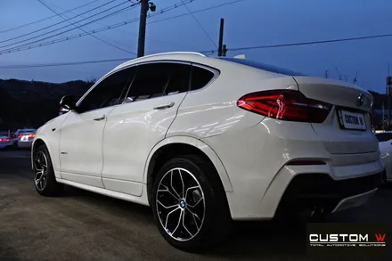 BMW X4 휠 상처 수리 후 다이아몬드 컷팅 블랙 폴리시 휠 + 블루 캘리퍼 도색 / 용인 처인구