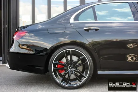벤츠 E53 AMG 블랙 실버 투톤 유광 휠도색 + 레드 캘리퍼 도색 / 용인 처인구