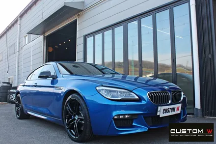 BMW 640d 휠 상처 수리 후 블랙유광 휠도색 + 블루 캘리퍼 도색 / 용인 처인구