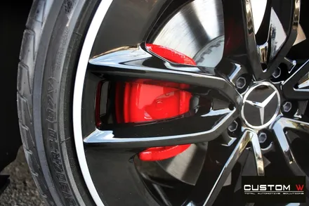 벤츠 E53 AMG 블랙 실버 투톤 유광 휠도색 + 레드 캘리퍼 도색 / 용인 처인구