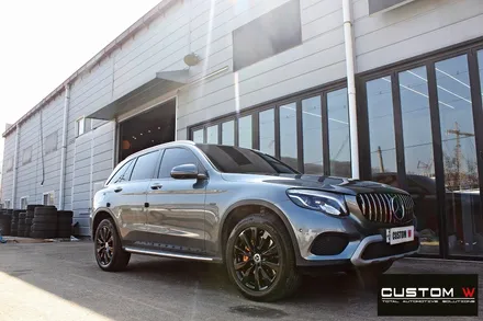 벤츠 GLC350e 블랙유광 휠도색 + 카본 세라믹 골드 캘리퍼 도색 / 용인 처인구