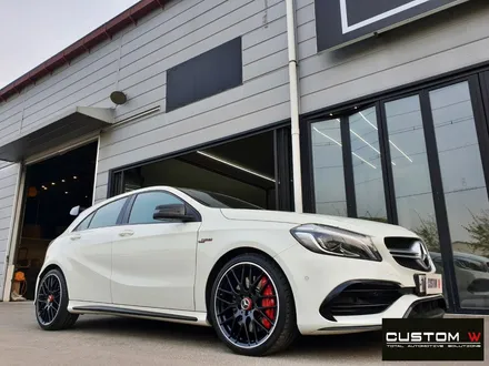 벤츠 A45 AMG 블랙 실버 투톤 무광 휠도색 + 레드 캘리퍼 도색 / 용인 처인구