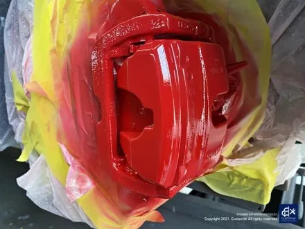 벤츠 E53 AMG 휠수리 후 블랙 실버 투톤 무광 휠도색 + 레드 캘리퍼 도색 / 용인 처인구
