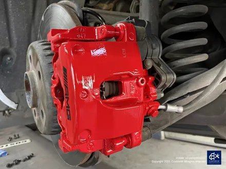 벤츠 W205 C200d 휠수리 후 블랙유광 휠도색 + 레드 캘리퍼 도색 / 용인 처인구