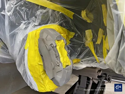 벤츠 GLC350e 리어 범퍼 수리 + 휠수리 후 무광 그레이 휠도색 + 블랙 캘리퍼 도색 / 용인 처인구