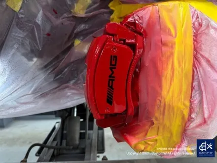 벤츠 G바겐 G400D 마차휠 블랙 실버 투톤 휠 도색 + 레드 캘리퍼 도색 (비가 와도 이상무~! 날씨와 전혀 관계없이 동일하게 작업 가능합니다) / 용인 처인구