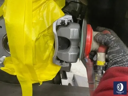 테슬라 모델 3 19인치 사틴 그레이 휠도색 + 레드 캘리퍼 도색 / 용인 처인구