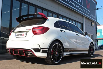 벤츠 A45 AMG 유광 블랙실버 투톤 휠도색 + 레드 캘리퍼 도색 / 용인 처인구