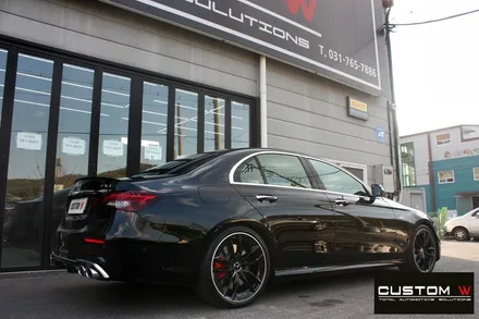 벤츠 E53 AMG 블랙 실버 투톤 유광 휠도색 + 레드 캘리퍼 도색 / 용인 처인구