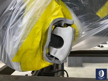 벤츠 GLE450 타 업체 잘못된 수리 도색 이력 / 기존 페인트 제거 (약품 박리) 후, 마차휠 블랙 유광 휠도색 + 레드 캘리퍼 도색 / 용인 처인구