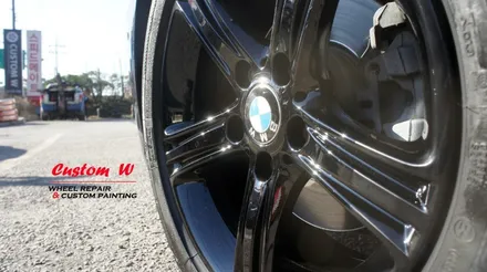 BMW 3시리즈 블랙유광 + BMW5 고스트크롬 휠도색. / 용인 처인구