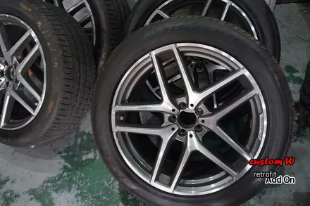 벤츠 GLE 350d 쿠페 블랙유광 휠도색 + 레드 캘리퍼도색(AMG로고) / 용인 처인구