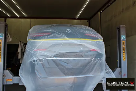 벤츠 GT43 AMG 무광 블랙실버 투톤 휠 + 골드 캘리퍼 도색 / 용인 처인구
