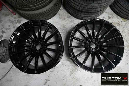 벤츠 GT43 AMG 블랙유광 휠도색 + 레드 캘리퍼 도색 / 용인 처인구