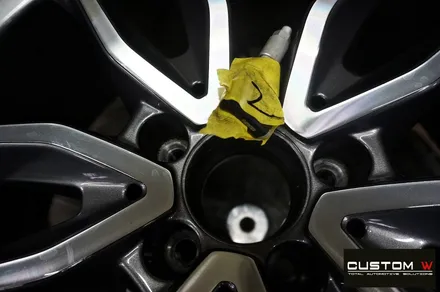 벤츠 E53 AMG  블랙 실버 유광 투톤 휠도색 + 레드 캘리퍼 도색 / 용인 처인구