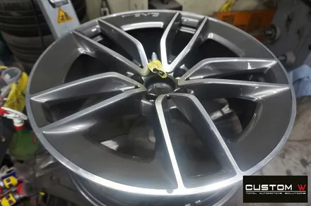 벤츠 CLS53 AMG 블랙실버 유광 투톤 휠도색 + 레드 캘리퍼 도색 / 용인 처인구