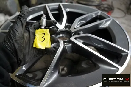 벤츠 E53 AMG 블랙 실버 투톤 유광 휠도색 + 레드 캘리퍼 도색 / 용인 처인구