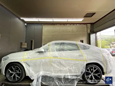 BMW X6 40i 신차 741M 블랙유광 휠도색 + 레드 캘리퍼 도색 / 용인 처인구