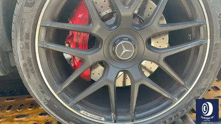 벤츠 GLC63 S AMG 에디션 휠 상처 수리 후, 다이아몬드 커팅 휠 복원 (보험 긴급 출동 견인 서비스를 이용한 캐리어 카 입출고) / 용인 처인구