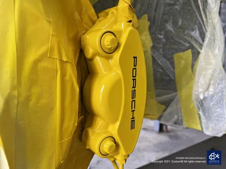 포르쉐 카이엔 블랙유광 휠도색 & 옐로우 캘리퍼 도색 / 용인 처인구