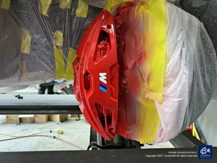 신차 BMW X6 40d 742M 블랙유광 휠도색 + 레드 캘리퍼 도색 / 용인 처인구