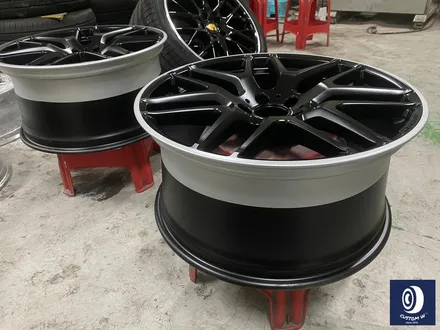 벤츠 GLE63 AMG 휠 도색 불량 재작업 약품 박리 제거 후, 사틴 블랙 + 실버 투톤 휠도색 + 레드 캘리퍼 도색 / 용인 처인구