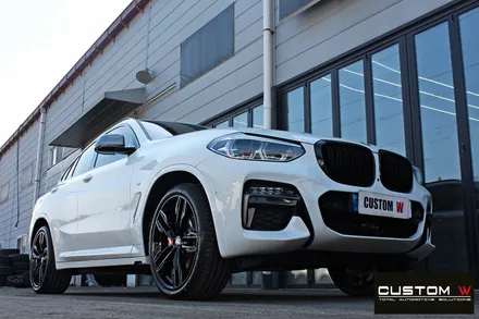 BMW G02 신형 X4 M40i 21인치 블랙유광 휠도색 + M 스포츠 브레이크 레드 캘리퍼 도색 / 용인 처인구