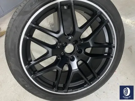 벤츠 GLE63 AMG 휠 도색 불량 재작업 약품 박리 제거 후, 사틴 블랙 + 실버 투톤 휠도색 + 레드 캘리퍼 도색 / 용인 처인구