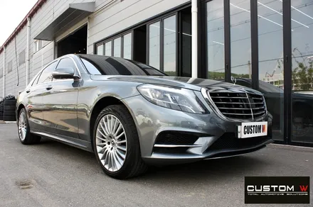 벤츠 S350d 잘못된 휠수리 도색 이력 약품 박리 및 휠 상처 수리 후 고스트 크롬 휠도색 + 블랙 캘리퍼 도색 / 용인 처인구