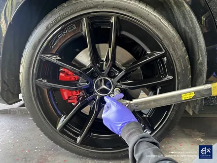 벤츠 C43 AMG 블랙유광 휠도색 + 레드 캘리퍼 도색 / 용인 처인구