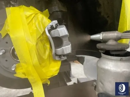 테슬라 모델 3 19인치 사틴 그레이 휠도색 + 레드 캘리퍼 도색 / 용인 처인구