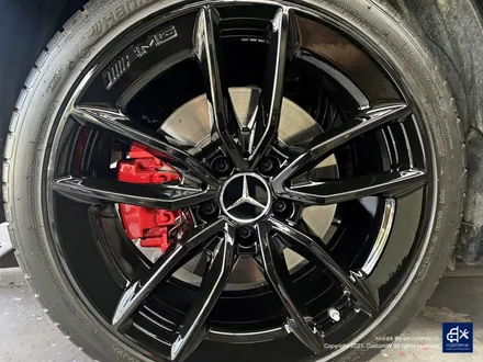 벤츠 C43 AMG 블랙유광 휠도색 + 레드 캘리퍼 도색 / 용인 처인구