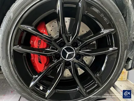 벤츠 C43 AMG 블랙유광 휠도색 + 레드 캘리퍼 도색 / 용인 처인구