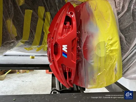 BMW X7 755M 블랙유광 휠도색 + 레드 캘리퍼 도색 / 용인 처인구