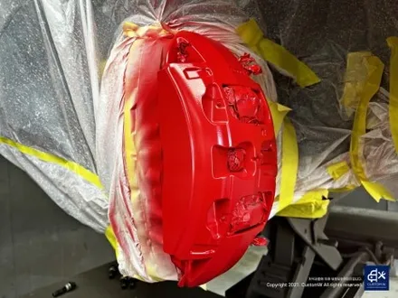벤츠 GLE53 AMG 휠수리 후 블랙유광 휠도색 & 레드 캘리퍼 도색 / 용인 처인구