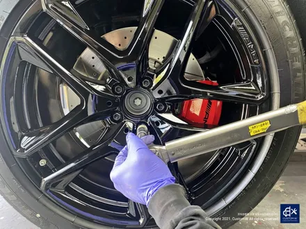 벤츠 GLE53 AMG 블랙유광 휠도색 + 레드 캘리퍼 도색 / 용인 처인구