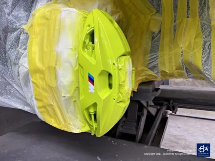 BMW X6 M50d 747M 22인치 블랙유광 휠도색 + 애시드 그린 캘리퍼 도색 / 용인 처인구