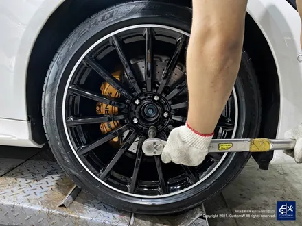 벤츠 GT43 AMG 블랙 실버 투톤 휠도색 & 카본 세라믹 골드 캘리퍼 도색 / 용인 처인구