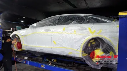 재규어 XJL 고스트크롬 휠도색과 레드 캘리퍼도색(로고 JAGUAR) / 용인 처인구