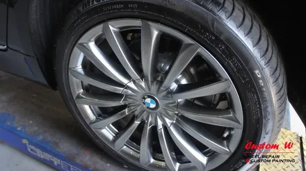 신형 BMW 7시리즈 740LD 휠 상처수리 후 고스트크롬 휠도색. / 용인 처인구
