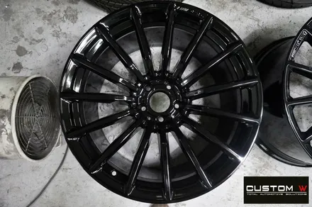 벤츠 GT43 AMG 블랙유광 휠도색 + 레드 캘리퍼 도색 / 용인 처인구