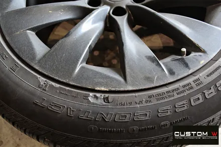 테슬라 모델X P100D 휠 상처 수리 후 블랙유광 휠도색 / 용인 처인구